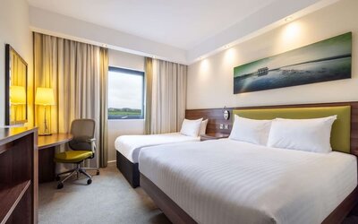 Queen beds at Hampton By Hilton Humberside Airport.