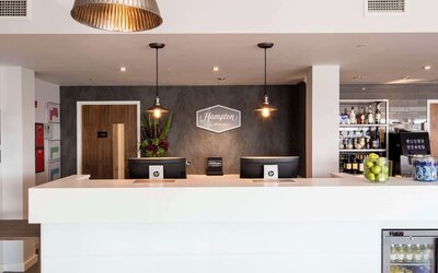 Reception desk at Hampton By Hilton Humberside Airport.