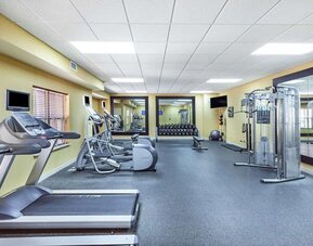 Fitness center at Homewood Suites By Hilton Shreveport.