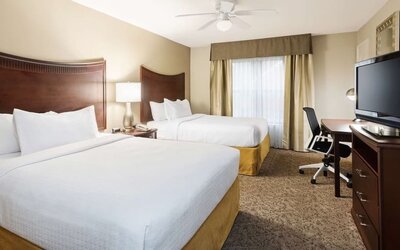 Queen room at Homewood Suites By Hilton Shreveport.