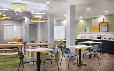 Dining area at Spark By Hilton Guelph.