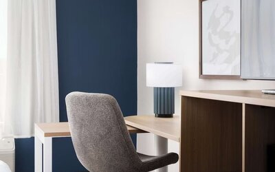 Work space at Spark By Hilton Guelph.