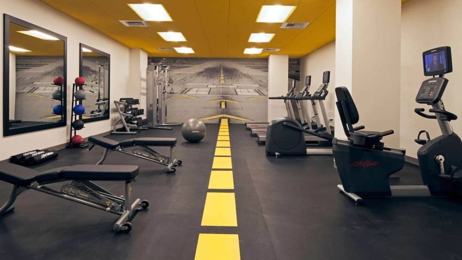 Fitness center available at Homewood Suites By Hilton LAX Airport.