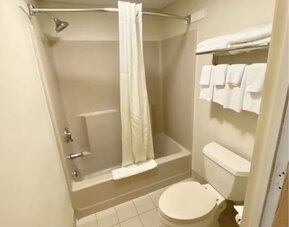 Guest bathroom at Hibiscus Inn & Suites.