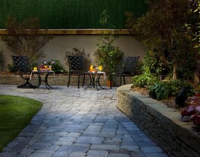 outdoor garden at Aura Hotel Brooklyn.