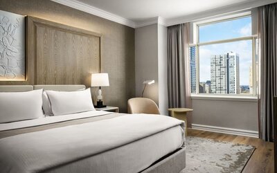 Delux king room with natural light at The Westin Philadelphia.