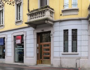 Hotel exterior at Aiello Hotels Isola Design District.