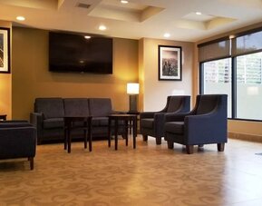 Lobby lounge area at Days Inn By Wyndham Brooklyn Marine Park.