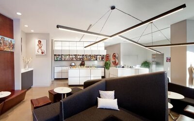 On-site bar and comfortable seating at Nu Hotel - Brooklyn.