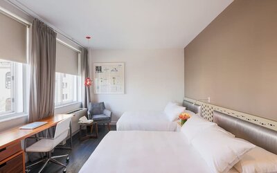 Day use twin room with work desk at Nu Hotel - Brooklyn.