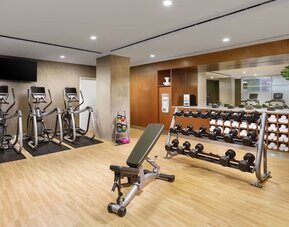 Well equipped fitness center at AC Hotel New York Times Square.