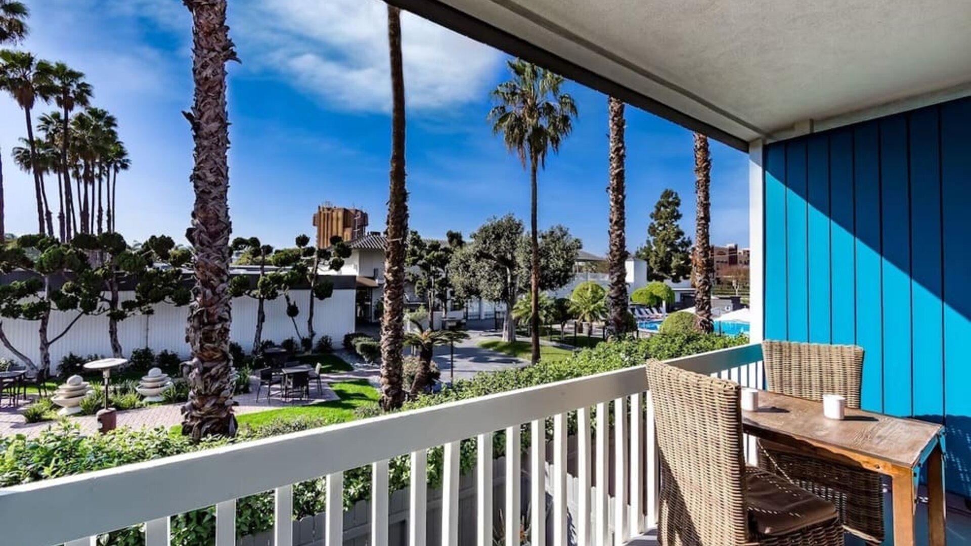 Balcony from day use room at The Anaheim Hotel.