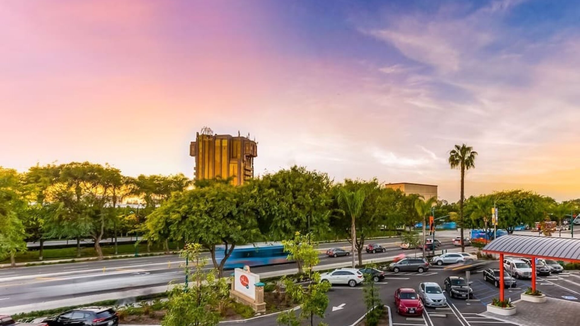 Spacious parking area at The Anaheim Hotel.