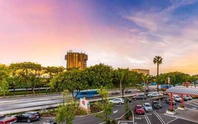 Spacious parking area at The Anaheim Hotel.