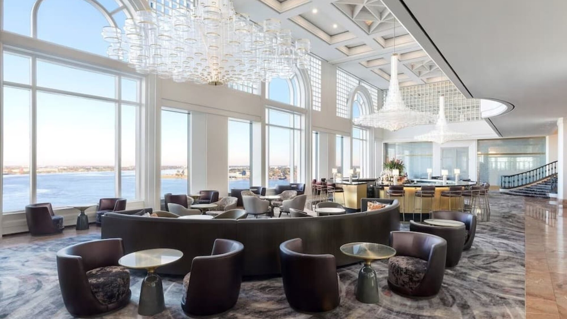 Lounge and coworking space at The Westin New Orleans.