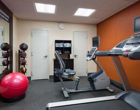Well equipped fitness center at Hampton Inn Manhattan Chelsea.