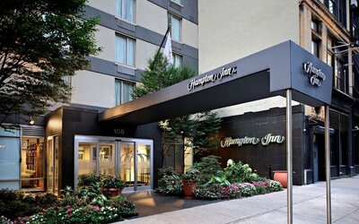 Hotel entrance at Hampton Inn Manhattan Chelsea.