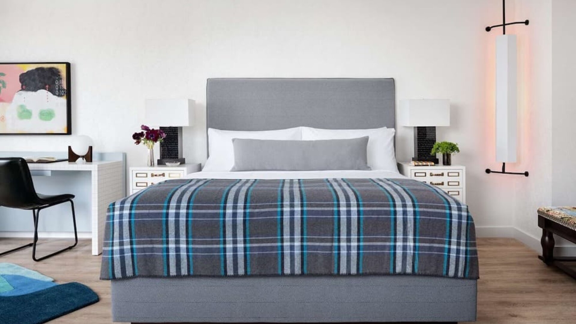 Day use room with king bed and work desk at Graduate New York.