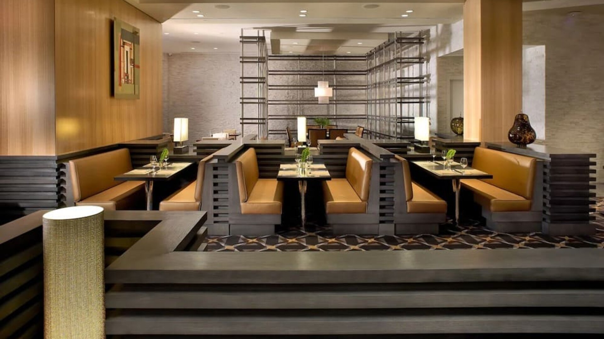 Dining area with comfortable seating, perfect for co-working at EB Hotel Miami.