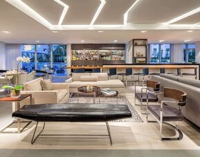 On-site bar with lounge area at Hyatt Centric Miami South Beach.