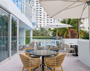 Terrace sitting area at Hyatt Centric Miami South Beach.