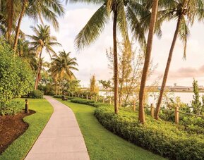 Hotel garden at Hilton Miami Airport Blue Lagoon.