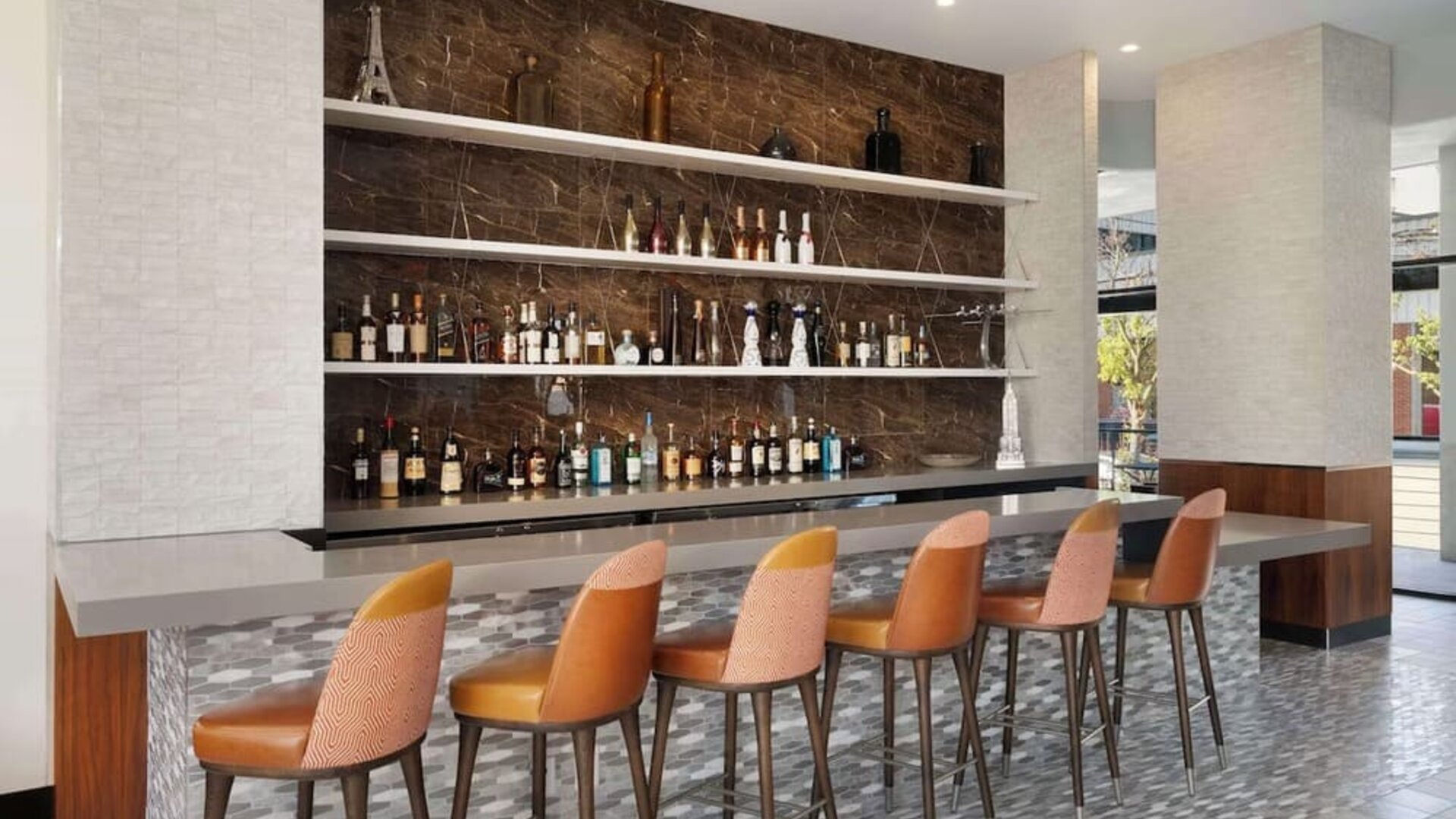 Hotel bar at DoubleTree By Hilton Long Island City, NY.