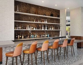 Hotel bar at DoubleTree By Hilton Long Island City, NY.