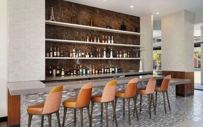 Hotel bar at DoubleTree By Hilton Long Island City, NY.