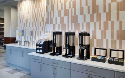 Coffee station at DoubleTree By Hilton Long Island City, NY.