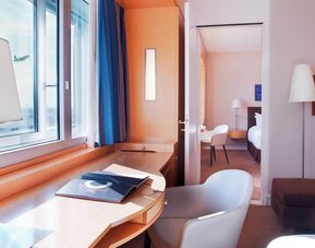 Day use room at Sheraton Paris Charles De Gaulle Airport Hotel.