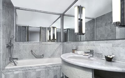 Day use room at Sheraton Paris Charles De Gaulle Airport Hotel.