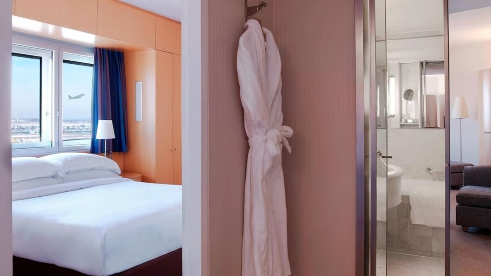 Day use room at Sheraton Paris Charles De Gaulle Airport Hotel.