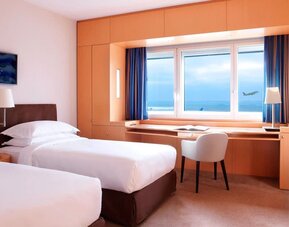 Day use room at Sheraton Paris Charles De Gaulle Airport Hotel.