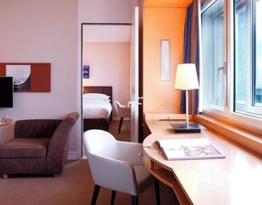 Day use room at Sheraton Paris Charles De Gaulle Airport Hotel.