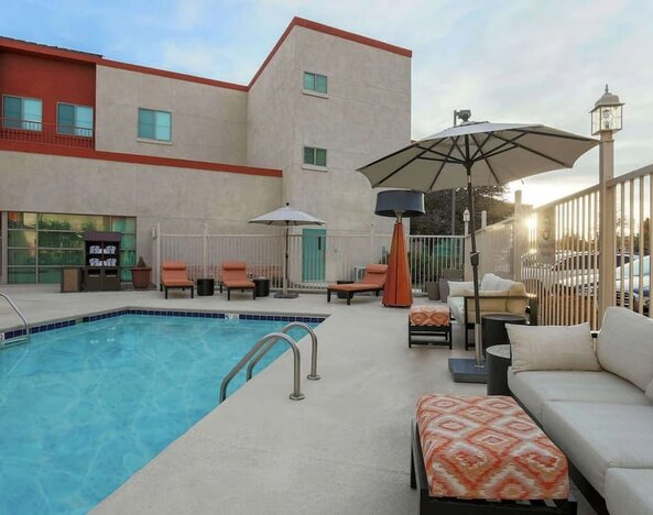 Outdoor pool at Hampton Inn & Suites Denver Tech Center.