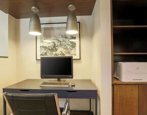 Business center at Hampton Inn & Suites Denver Tech Center.