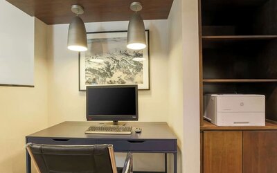 Business center at Hampton Inn & Suites Denver Tech Center.