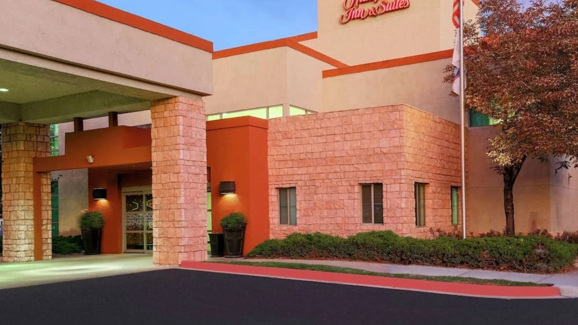 Hotel entrance at Hampton Inn & Suites Denver Tech Center.