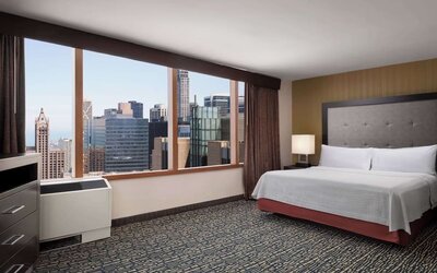 Day use room at Homewood Suites By Hilton Chicago Downtown/Magnificent Mile.