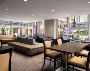 Coworking lounge at Homewood Suites By Hilton Chicago Downtown/Magnificent Mile.