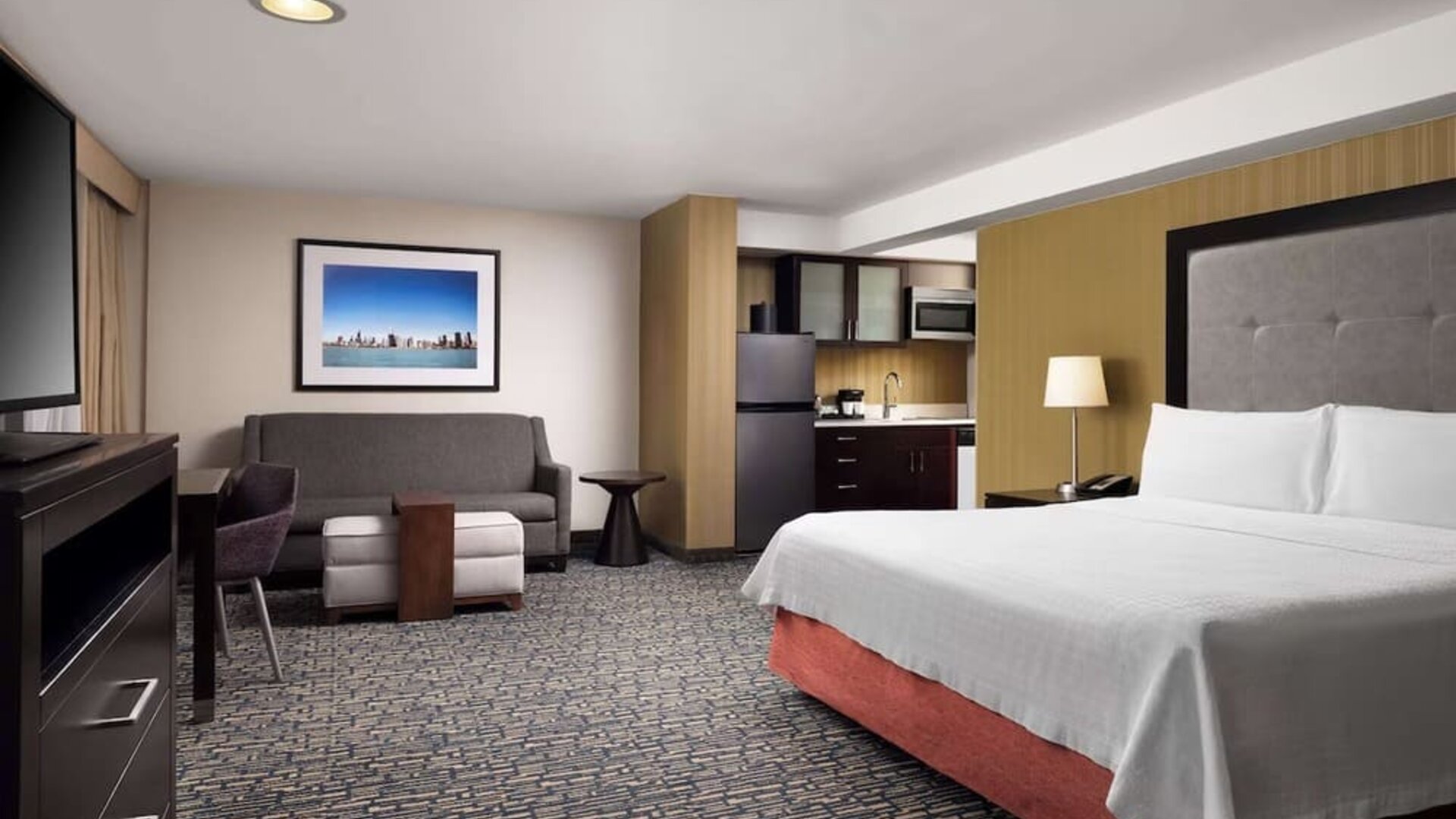 Day use room at Homewood Suites By Hilton Chicago Downtown/Magnificent Mile.