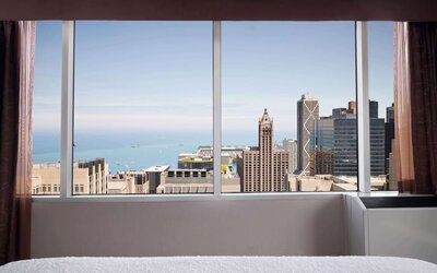 Day use room at Homewood Suites By Hilton Chicago Downtown/Magnificent Mile.