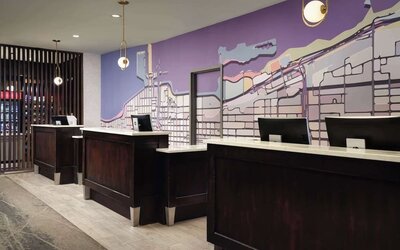 Reception desk at Homewood Suites By Hilton Chicago Downtown/Magnificent Mile.