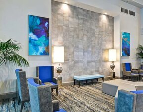 Lobby lounge area at Embassy Suites By Hilton Miami - International Airport.