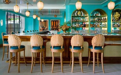 On-site bar at The Goodtime Hotel.