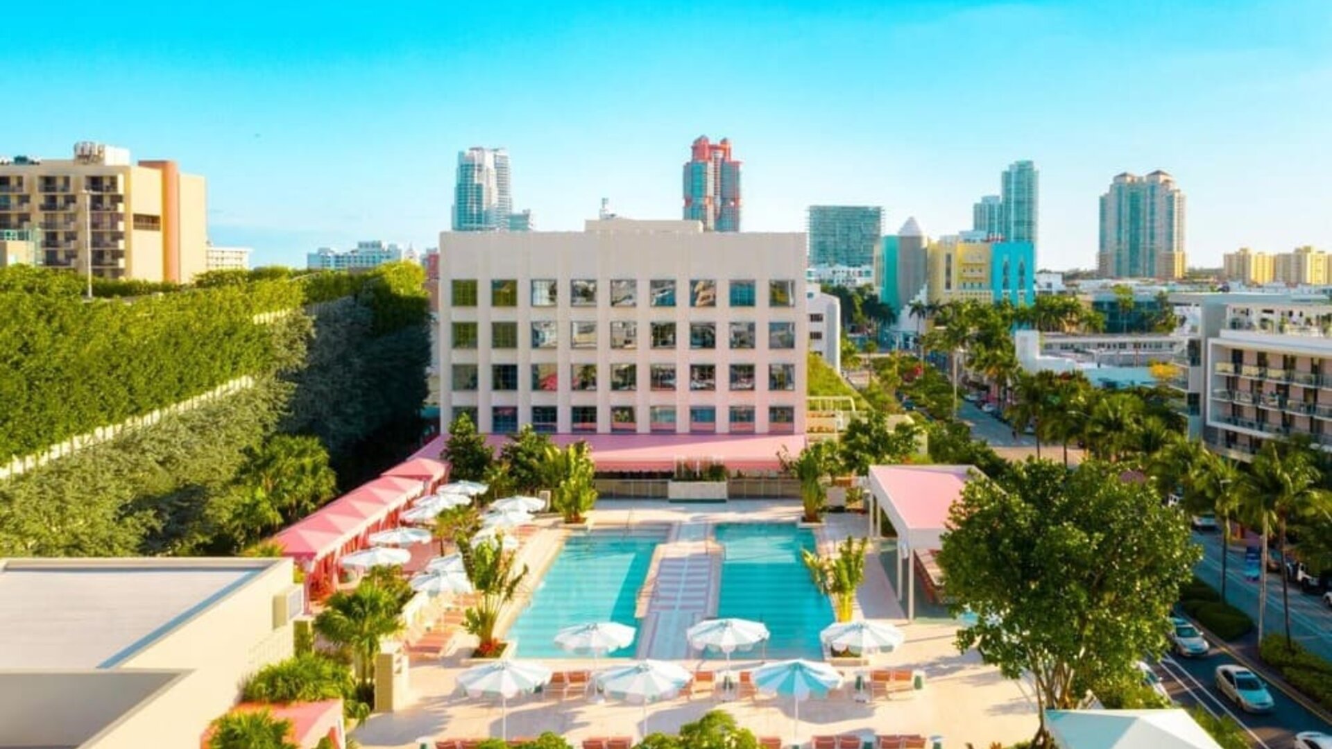 Aerial view of The Goodtime Hotel.