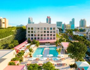 Aerial view of The Goodtime Hotel.