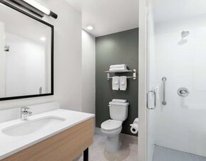 Guest bathroom with shower at Spark By Hilton Fountain Hills Scottsdale.