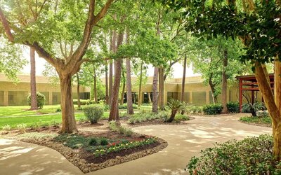 Hotel exterior at DoubleTree By Hilton Houston Intercontinental Airport.